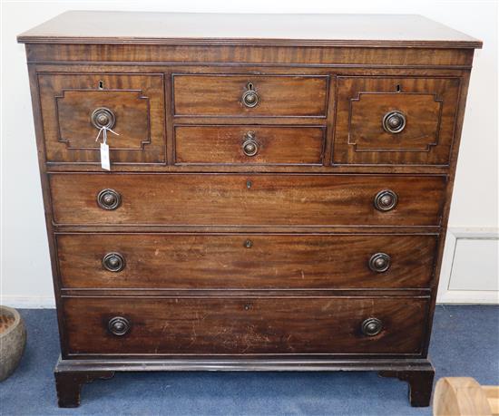 A Georgian style mahogany chest fitted seven drawers W.119cm